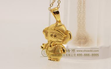 深圳泰昂科技金小憨吊坠【金银饰品定制】