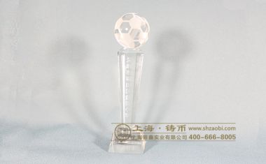 深圳福田益强小学足球奖杯【水晶奖杯定制】