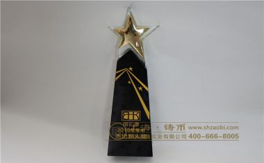 佰汇康杰出新人奖水晶奖杯【水晶奖杯定制】