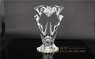 舞动青春金属镀银奖杯摆件【奖杯定制】